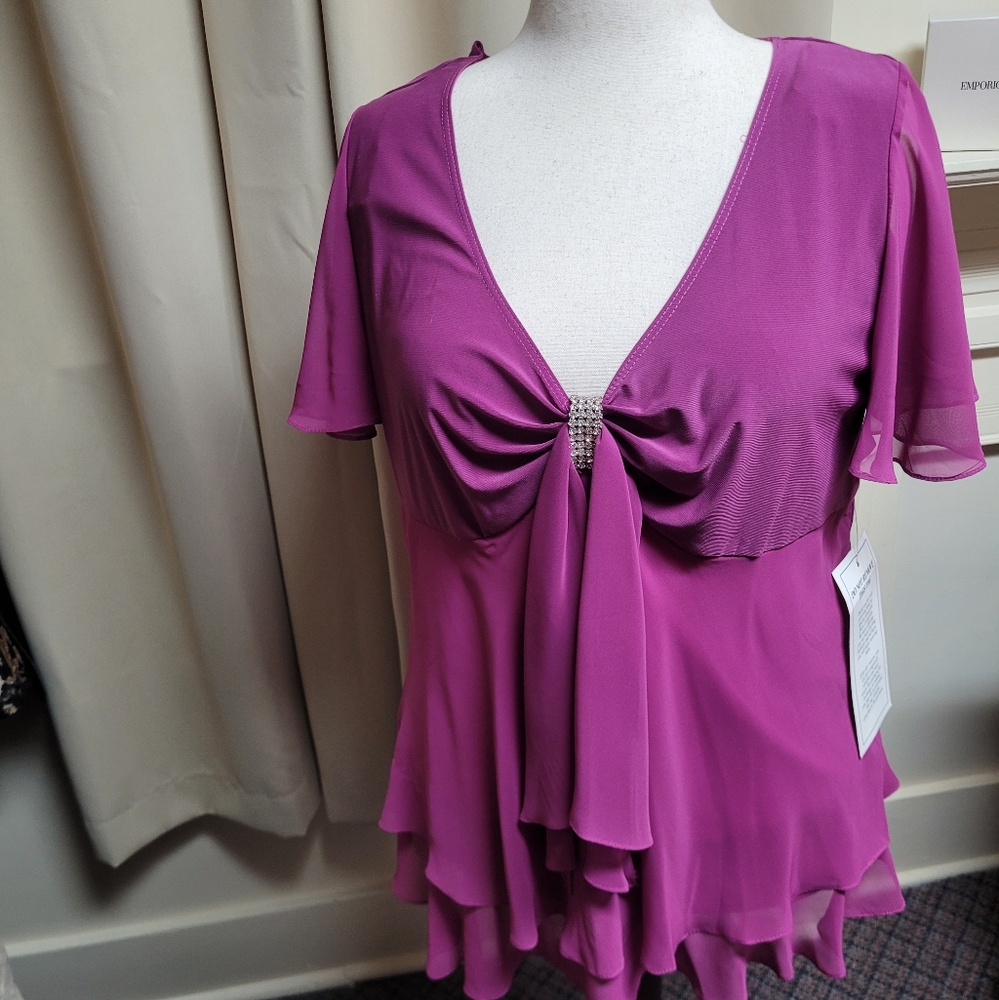❤️NWT Candlelight & Champagne Special  Occasion Top Purple 14W